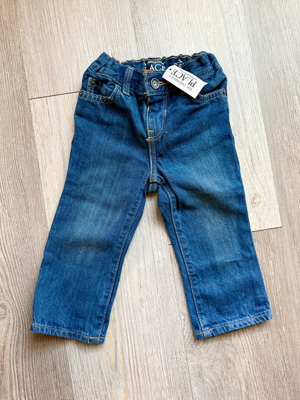NWT The Children's Place Dark Blue Stretch Denim Jeans 12-18 mon toddler baby